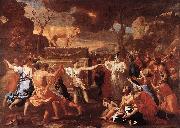 POUSSIN, Nicolas The Adoration of the Golden Calf g oil on canvas